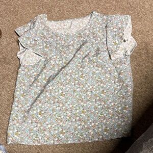 Floral Ruffle Sleeve Blouse